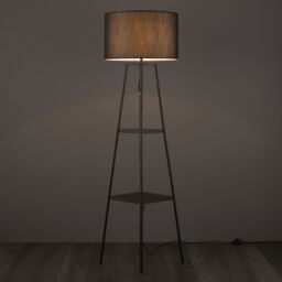 Triton Tripod Shelved Matt Black Led Floor Lamp - thumbnail 2