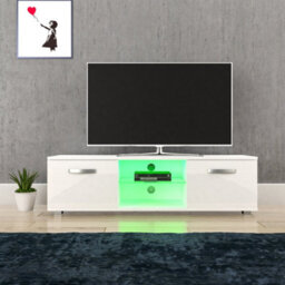 Lassic Vida Designs Cosmo White 2 Door Led Tv Unit 140Cm Sideboard Cabinet - thumbnail 3