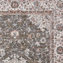 Green Traditional Abstract Bordered 10mm Thick Stain-Resistant Rug For Bedroom, Living Room, Dining Room-80Cm X 150Cm - thumbnail 3