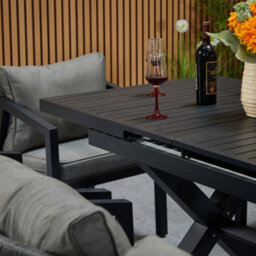 9 Pieces Aluminum Patio Furniture Set With Extending Table - 8 Seater - thumbnail 7