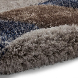 Grey Navy Shaggy Geometric Modern Rug For Living Room Bedroom And Dining Room-120Cm X 170Cm - thumbnail 6