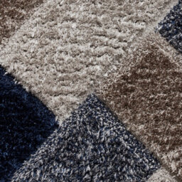 Grey Navy Shaggy Geometric Modern Rug For Living Room Bedroom And Dining Room-120Cm X 170Cm - thumbnail 3