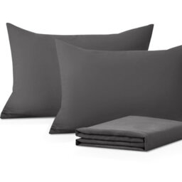 Moonlight Bedding Pillowcase Pack Of 6-Envelope Closure Super Soft Brushed Microfiber House Wife Pillow Cover,(Charcoal, 50X75 Cm) - thumbnail 1