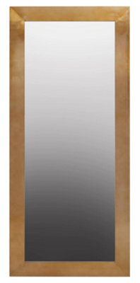 Orsina Minimalist Gold Rectangular Wall Mirror, Brushed Gold Stainless Steel Frame Mirror For Living Room - image 1