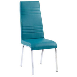 Furniture in Fashion Dante Round Clear Glass Dining Table With 4 Dora Teal Chairs - thumbnail 3