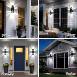 Modern Outdoor Wall Light Up Down Ip65 Waterproof E27 Mains Powered - thumbnail 6