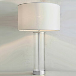 2 Pack Touch Dimmable Table Lamp Nickel Glass White Shade Modern Bedside Light - thumbnail 4