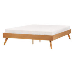 Beliani Bed Without Headboard Berric 140 X 200 Cm (Eu Double) Natural Ash Wood