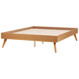 Beliani Bed Without Headboard Berric 140 X 200 Cm (Eu Double) Natural Ash Wood - thumbnail 4