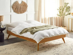 Beliani Bed Without Headboard Berric 140 X 200 Cm (Eu Double) Natural Ash Wood - thumbnail 2