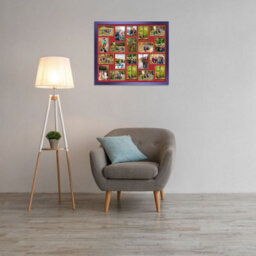 AK Frames 80X70Cm Purple Modern Multi Photo Frame With Crimson Mount - Holds 20 Apertures (18X) 6X4, (2X) 4X4 Photos - thumbnail 3