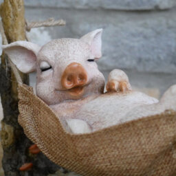 Gifts Direct 2 U Swinging Pig In Hammock Figurine Ornament - thumbnail 3