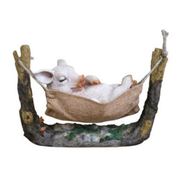 Gifts Direct 2 U Swinging Pig In Hammock Figurine Ornament - thumbnail 1