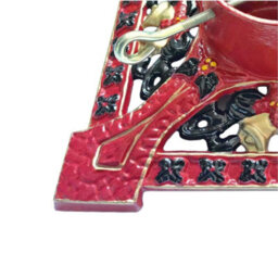 Holly International Cast Iron Christmas Tree Stand Victorian Decorative Red For Real Trees Up To 7Ft - thumbnail 2