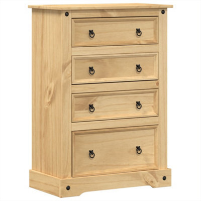 Berkfield Durable Chest Of Drawers Corona 80X43X114 Cm Solid Wood Pine