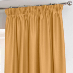 "Homescapes Mustard Yellow Herringbone Chevron Blackout Curtains Pencil Pleat, 46X72""" - thumbnail 3