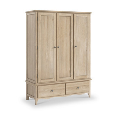 Celine Washed Oak Triple Wardrobe With 2 Drawers - By Roseland Furniture - image 1
