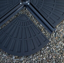 Samuel Alexander Outdoor 4 Person Round Glass Top Garden Dining Table Chairs With Grey Banana Parasol And Base - thumbnail 4