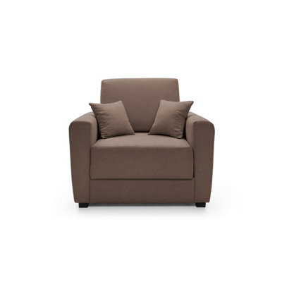 Abakus Direct Olly Linen Single Sofa Bed In Tan Brown - image 1