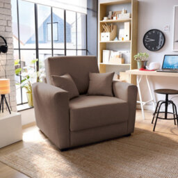Abakus Direct Olly Linen Single Sofa Bed In Tan Brown - thumbnail 7