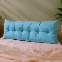Living And Home Blue Removable And Washable Chenille Cushion Headboard Pillow, 180Cm W X 60Cm H - thumbnail 2