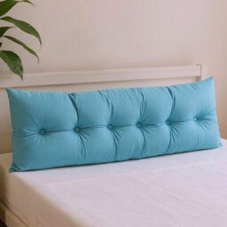 Living And Home Blue Removable And Washable Chenille Cushion Headboard Pillow, 180Cm W X 60Cm H - thumbnail 3