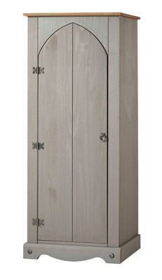 Core Products Corona Grey Premium Wax Vestry Cupboard, Antique Wax Top H143.5Cm X W60.0Cm X D31.6Cm - image 1