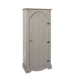Core Products Corona Grey Premium Wax Vestry Cupboard, Antique Wax Top H143.5Cm X W60.0Cm X D31.6Cm - thumbnail 3