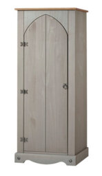 Core Products Corona Grey Premium Wax Vestry Cupboard, Antique Wax Top H143.5Cm X W60.0Cm X D31.6Cm - thumbnail 1