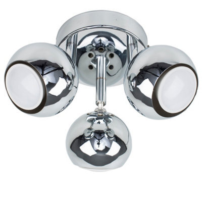 Valuelights Retro Silver Chrome 3 Way Round Plate Adjustable Eyeball Ceiling Spotlight - image 1