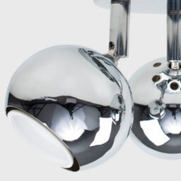 Valuelights Retro Silver Chrome 3 Way Round Plate Adjustable Eyeball Ceiling Spotlight - thumbnail 3