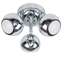 Valuelights Retro Silver Chrome 3 Way Round Plate Adjustable Eyeball Ceiling Spotlight - thumbnail 1