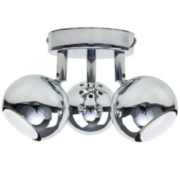 Valuelights Retro Silver Chrome 3 Way Round Plate Adjustable Eyeball Ceiling Spotlight - thumbnail 6