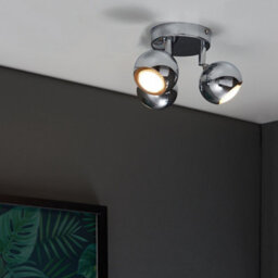 Valuelights Retro Silver Chrome 3 Way Round Plate Adjustable Eyeball Ceiling Spotlight - thumbnail 5