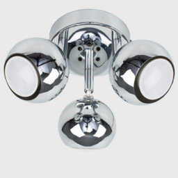 Valuelights Retro Silver Chrome 3 Way Round Plate Adjustable Eyeball Ceiling Spotlight - thumbnail 4