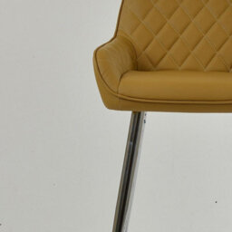 Lakeland Furniture Carson Light Tan Brown Faux Leather Chrome Fixed Leg Base Bar Stool - thumbnail 8