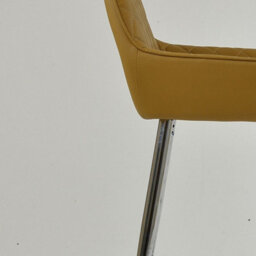 Lakeland Furniture Carson Light Tan Brown Faux Leather Chrome Fixed Leg Base Bar Stool - thumbnail 7