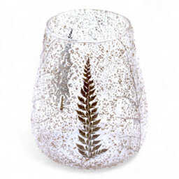 Natural Floral Glass Candle Holder - Large Bowl, Pino (15X12Cm) - thumbnail 3