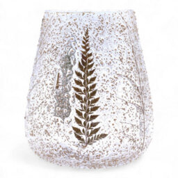 Natural Floral Glass Candle Holder - Large Bowl, Pino (15X12Cm) - thumbnail 4