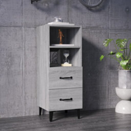 Berkfield Classic Sideboard Grey Sonoma 34.5X34X90 Cm Engineered Wood - thumbnail 2