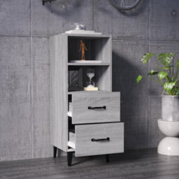 Berkfield Classic Sideboard Grey Sonoma 34.5X34X90 Cm Engineered Wood - thumbnail 3