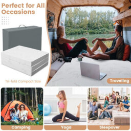 Costway Single 10 Cm Folding Gel-Infused Tri-Fold Mattress Topper Cool Gel Memory Foam - thumbnail 7