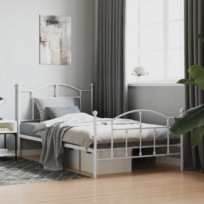 Berkfield Metal Bed Frame With Headboard And Footboard White 100X200 Cm - image 1
