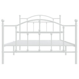 Berkfield Metal Bed Frame With Headboard And Footboard White 100X200 Cm - thumbnail 5