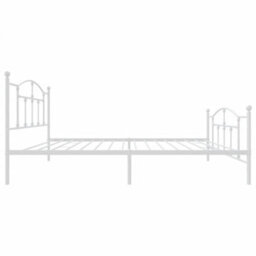 Berkfield Metal Bed Frame With Headboard And Footboard White 100X200 Cm - thumbnail 6