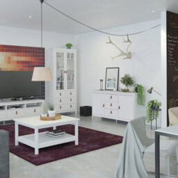 Furniture To Go Barcelona Sideboard 2 Doors + 3 Drawers In White - thumbnail 5