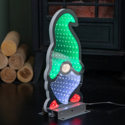 Samuel Alexander 30Cm Infinity Light Up Christmas Gonk Decoration With Green & White Leds On Metal Base - thumbnail 7