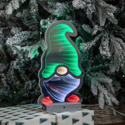 Samuel Alexander 30Cm Infinity Light Up Christmas Gonk Decoration With Green & White Leds On Metal Base - thumbnail 6