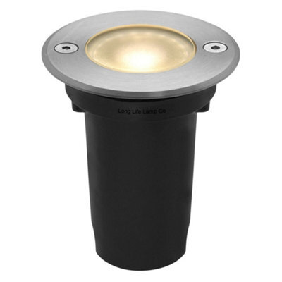 Long Life Lamps Company 1W Led Recessed Outdoor Ground Light Round Warm White Brushed Chrome Walkover Uplighter Gl06Ww - image 1