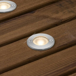 Long Life Lamps Company 1W Led Recessed Outdoor Ground Light Round Warm White Brushed Chrome Walkover Uplighter Gl06Ww - thumbnail 9